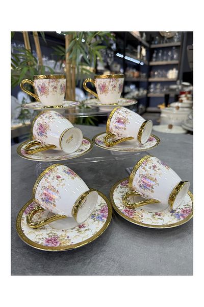 Doğudeko -Francis Lux Porcelain 6-Piece Cup Set