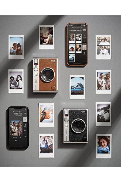 Fujifilm كاميرا فورية هجينة INSTAX Mini EVO - أسود (USB-C)