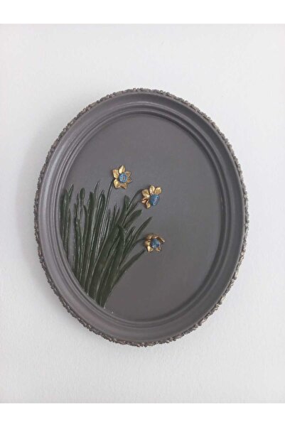 ZE DEKORASYON OVAL DUVAR DEKORU-VİZON RENGİ-21CMX17.5CM