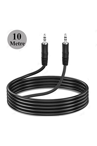 Derwell 10 Metre 3.5mm Stereo Erkek-Erkek Aux Ses Kablosu Aux Jak Kablo Müzik...