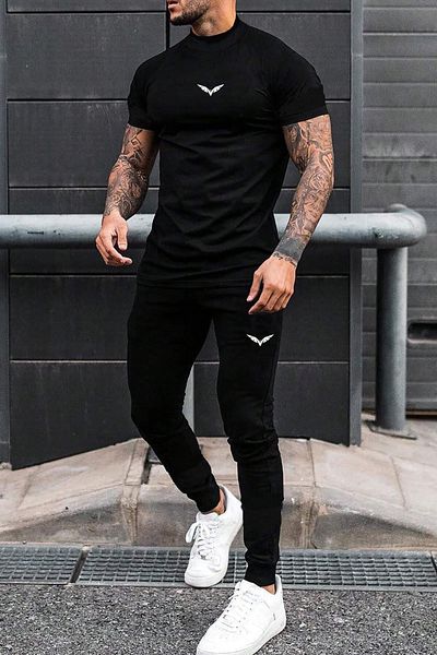 cc collection Men's Oversize Shorts Tracksuit Double Eagle Print Detailed Set
