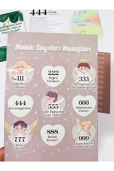 Pankart Evi 8 Pieces Motivational 777 Manifest Motto Board Card Set - Vision - Wishing Board