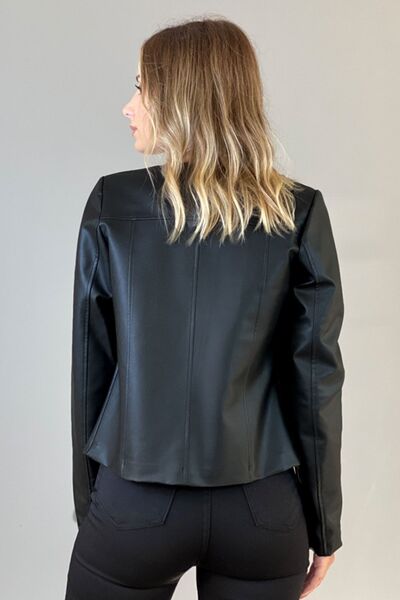 Jaglion Yeni Sezon Düz Deri Ceket