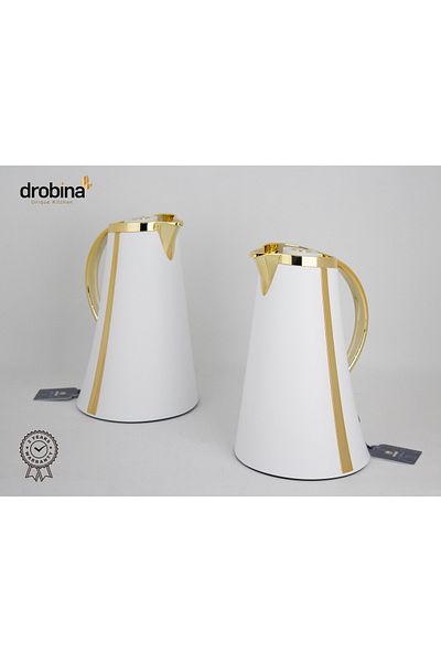 drobina طقم ترامس شاي وقهوة  فاخر من دروبينا ابيض