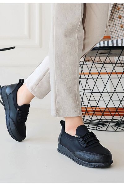 Skygo Oles Black Leather Ballerina Shoes