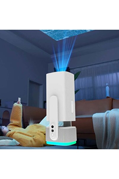 hello code Powerbanklı Android Taşınabilir Projeksiyon Wifi Ve 4k Destekli Rgb Led Akıllı Sinema Projektör