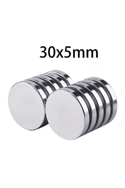 Dünya Magnet 2 Adet Neodyum Mıknatıs, Çap 30mm X Kalınlık 5mm Yuvarlak Süper ...
