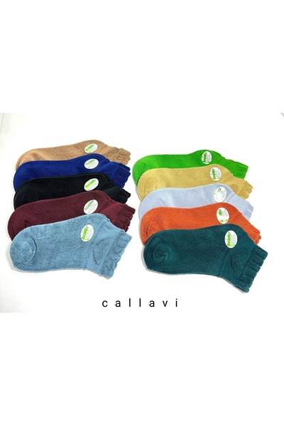CALLAVI 6 Pairs of Bamboo Winter Towel Heart Booties