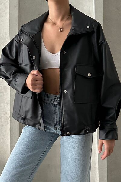 Jaglion Новий сезон жіноча шкіряна куртка кишеня Детальніше