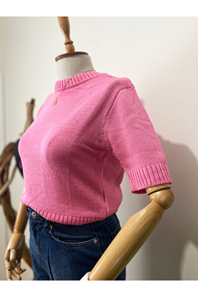 LASEL سترة محبوكة بتفاصيل حروف من الخلف