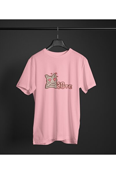 Butik Τόσο χαριτωμένο με στάμπα - oversized - Μπλουζάκι με λαιμόκοψη