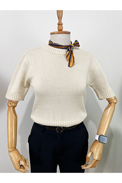 LASEL سترة محبوكة بتفاصيل حروف من الخلف