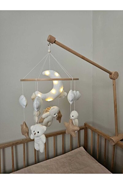 FN Işıklı Müzikli Bebek Beşik Dönencesi Bebek Odası Dekorasyonu Montessori Oy...