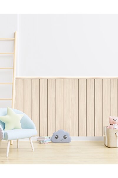 RENKLİ HOBBY Dekoratif İnce Çizgili AHŞAP DESENLİ Duvar Panel Folyosu - Kendi...