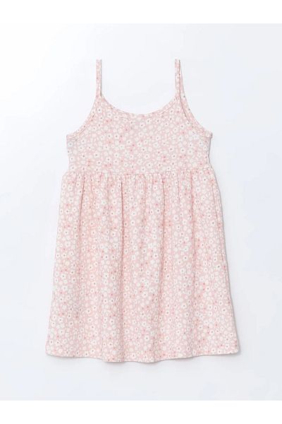 LC Waikiki Lcw eco pink square neck floral girl dress