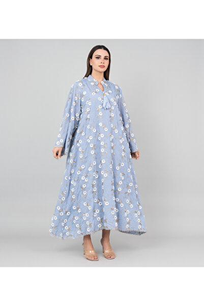 IKKXA جلابية مطرزة بالزهور