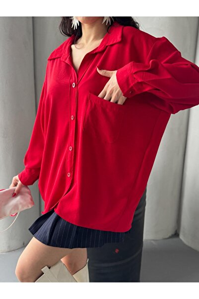 Paw Garage قميص Flory Ayrobin نسائي كبير الحجم بجيب واحد