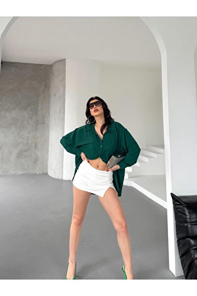 Paw Garage Women's Flory Ayrobin Oversize Single Pocket Shirt