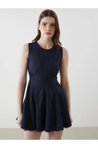 LC Waikiki Lcw Vision Indigo Women's Crew Neck Jean Dress