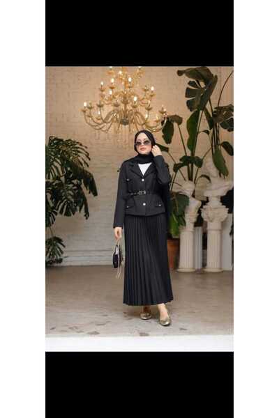 HB COLLECTİON Piliseli etekli ceketli takim