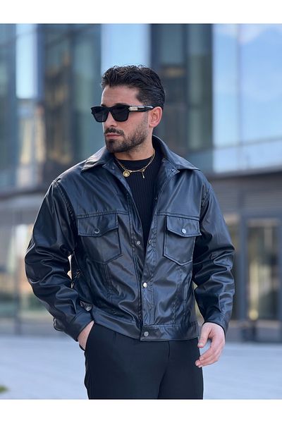 MİS MODA men's seasonal leather coat