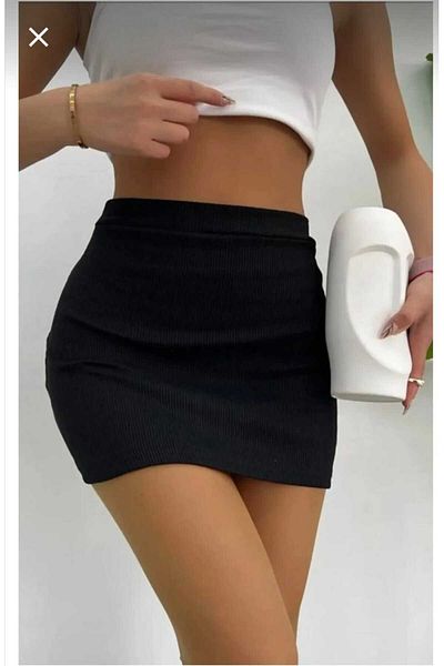 Butik Fusta mini otomană neagră Merrline pentru femei