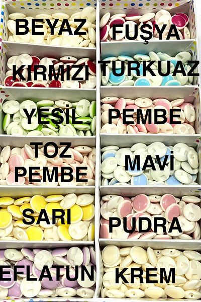 karantuhafiye Baby Button / Bonibon Model / 10 Pieces / Powder Pink
