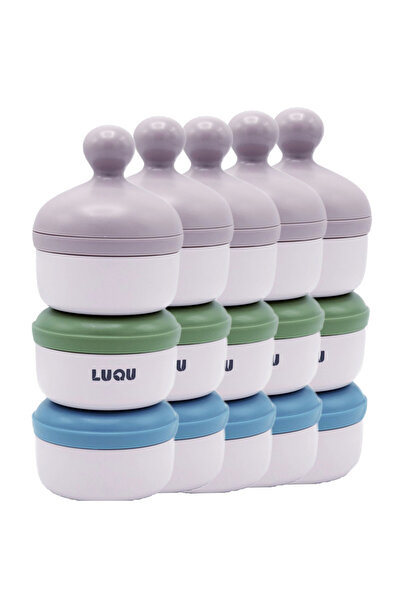 LUQU BABY علبة حليب مجفف 3 طبقات - أزرق - عبوة من 5 قطع