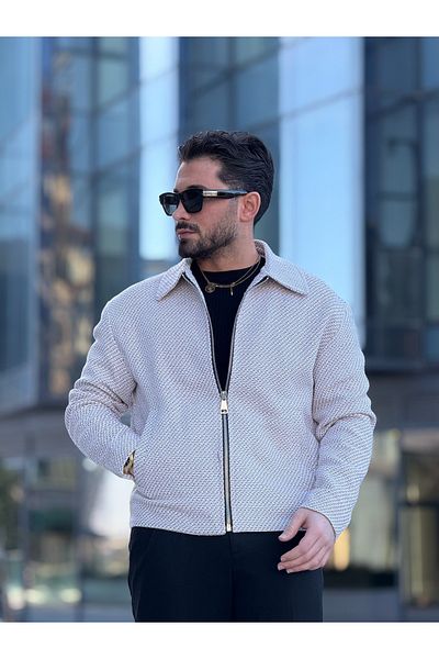 MİS MODA men's spring knitted cashmere jacket