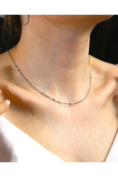 MARCİELO Accessories قلادة سلسلة فضية اللون من الفولاذ المقاوم للصدأ في سنغاف...