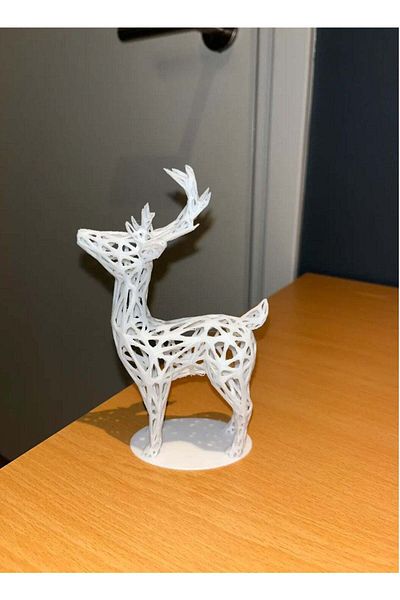 3D Brothers Elegant Standing Deer  14 Artistic Wireframe Design No Support