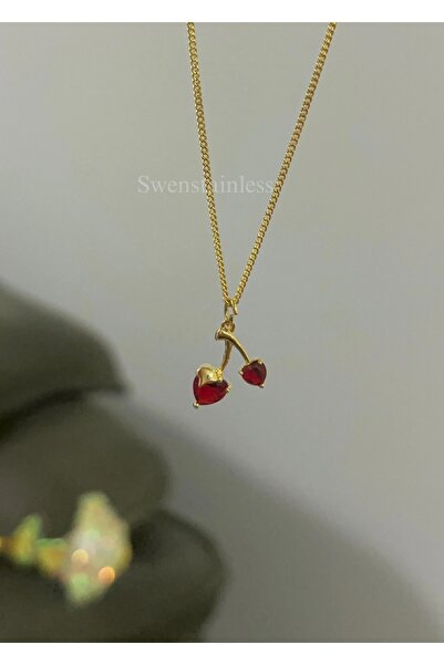 stainless steell Zincir kolye zikron taşlı paslanmaz çelik minimal kolye taşl...