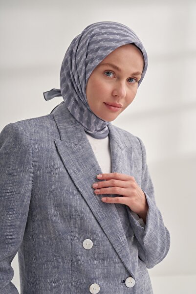 ARMANDA A MONOGRAM DESEN EŞARP - FÜME