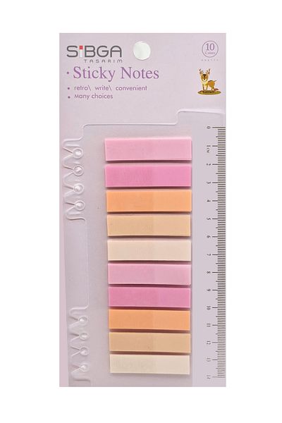 sibga tasarım Transparent Colored Post-It Note Paper - 200 Sheets Bookmark Sticker