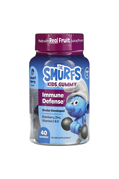SMURFS Kids Gummy, Immune Defense, Ages 3+, Smurf Berry, 40 Gummies