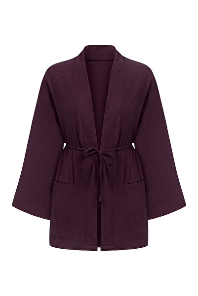 praye Difficult Kimono with Pockets Burgundy