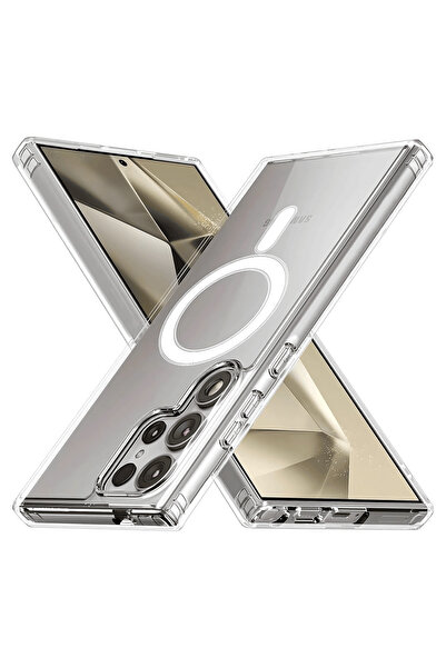 Samsung İçin Magsafe Slim Sararmaz Kılıf -Clear Case-Samsung S24 Ultra