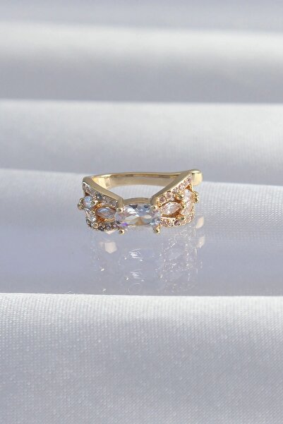 Clariss أقراط أذن مطلية بأحجار الزركون باللون الذهبي النحاسي