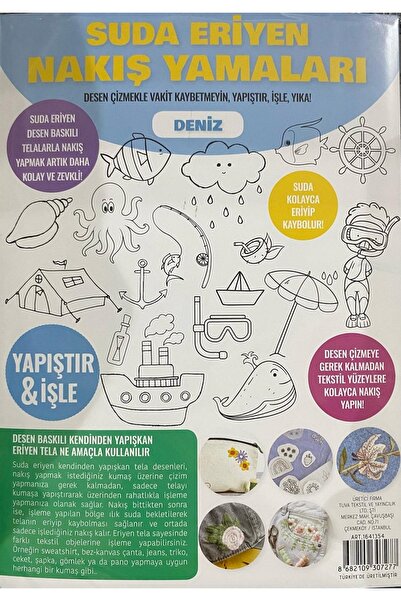 BALIM ÖRGÜ EVİ Inserție adezivă care se topă în apă (3 bucăți dimensiune A5 M...