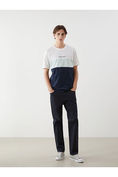 LC Waikiki Ανδρικό μπλουζάκι XSIDE Crew Neck Color Block Combed Cotton