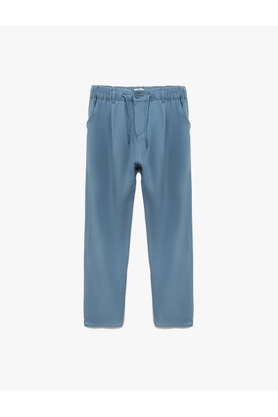 Koton Pantaloni din viscoză cu șireturi elastice cu talie reglabilă