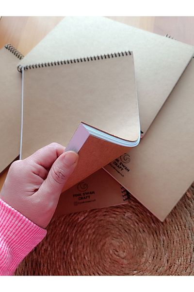 Pink Swan Craft A5 Thick Kraft Cover 30 Sheets 60 Pages for Notebook, Scrapbook & Bullet Journal