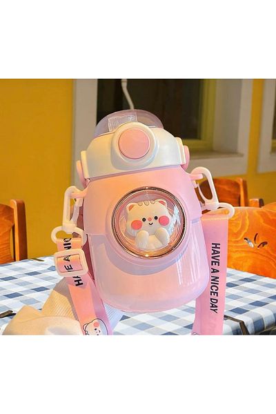 Kayra Stone 700 ml 316 Stainless Steel Straw Flask/Flask/Termos Pink
