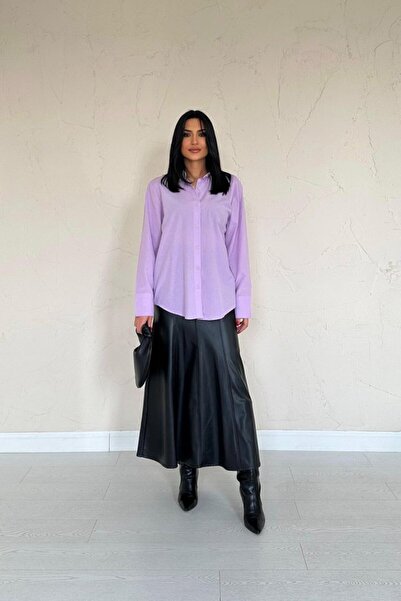 ALPACO Cămașă din popelin liliac