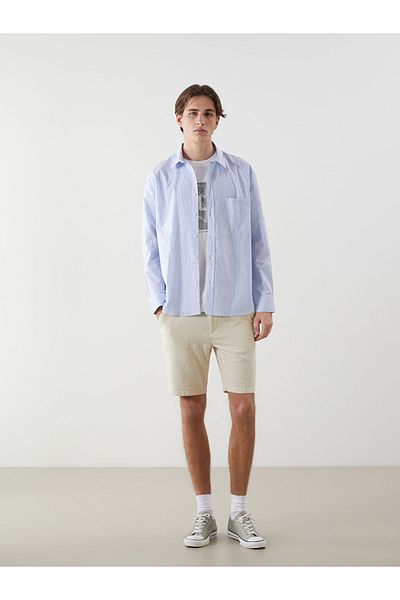 LC Waikiki Ανδρικό μακρυμάνικο ριγέ πουκάμισο XSIDE Regular Fit