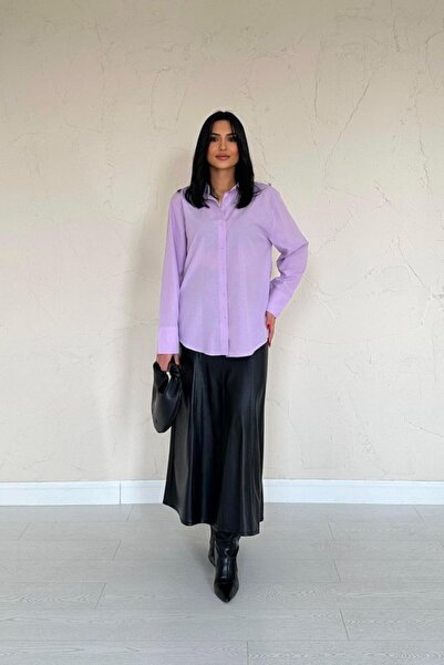 ALPACO Cămașă din popelin liliac