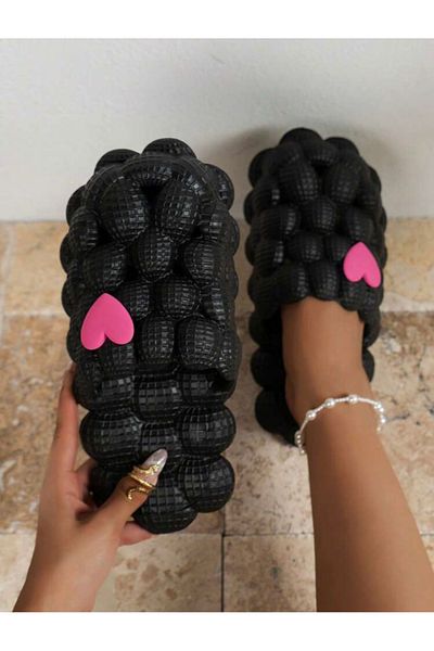 La Saade Y2K Imported Buble Heart Design Slippers