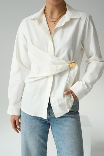 ALPACO Cămașă cu șireturi - Ecru -COLECȚIE