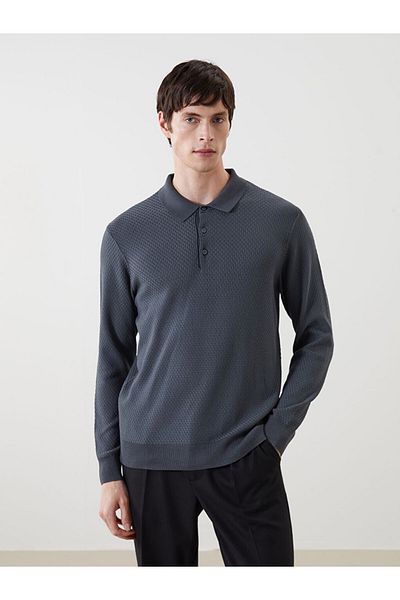 LC Waikiki Lcw Polo Collar Long Sleeve Men's Knitwear Sweater Fast Fashion