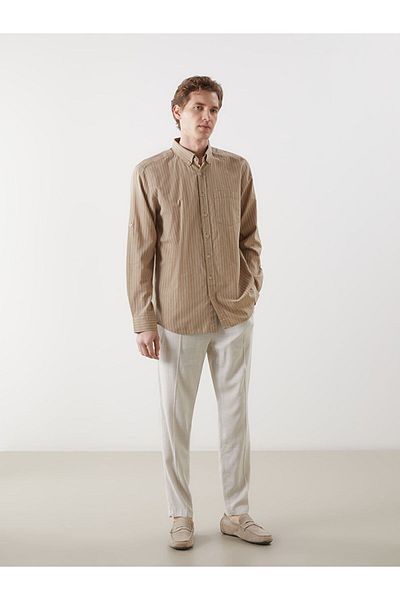 LC Waikiki Ανδρικό ριγέ μακρυμάνικο πουκάμισο LCWAIKIKI Classic Regular Fit